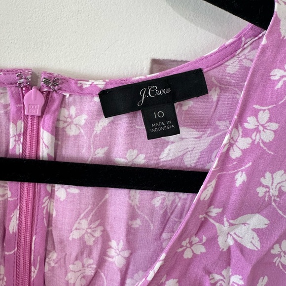 J. Crew purple pink floral faux wrap ruffle mini dress - Picture 10 of 14